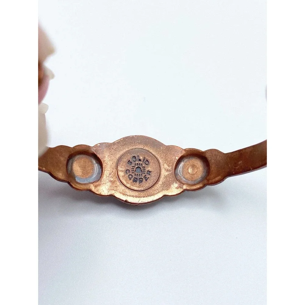 Vintage Bell Trading Post Copper Turquoise Child Cuff Bracelet Heart Southwest